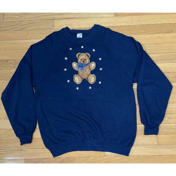 Lot of 2 Vintage USA Sweatshirts XL – Rivermen 90s Hockey & Teddy Bear - Picture 11 of 16